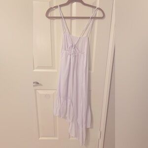 Indah (Sz. S) Asymmetrical Cover-up white cotton